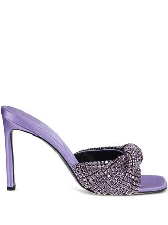 Sergio Rossi 115mm crystal-embellished satin sandals - Purple