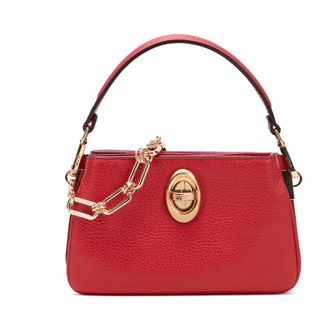 Oltre Echt lederen tas met decoratieve ketting - Dames - Handtassen - Rood - ONE Size - Leer - Tassen