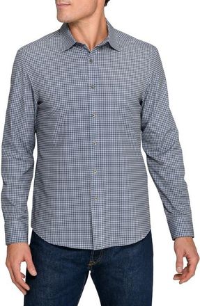 W.R.K Slim Fit Faded Check Performance Button-Up Shirt in Charcoal at Nordstrom, Size Xx-Large