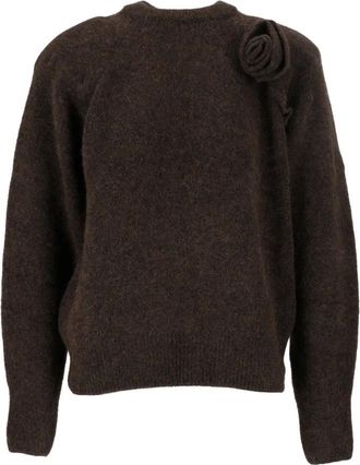 Rotate ROTATE Birger Christensen - Jersey con flores 3D - Knitwear - Mujer - Marr&oacute;n - XS