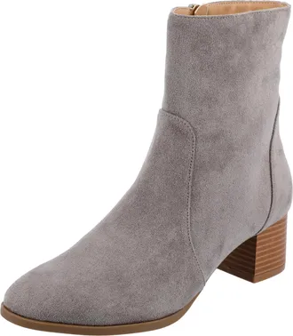 Journee Collection Comfort Foam Hayven Booties Grey HAYVEN-WD-GRY Womens