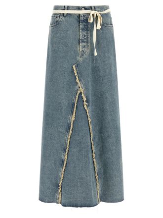 Maison Margiela Blue Cotton Mini Womens Skirt