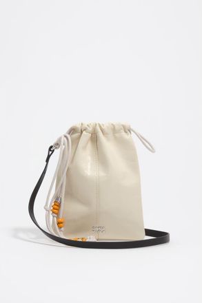 Bimba & Lola Mini Paper Bag In Leather in Ivory at Nordstrom