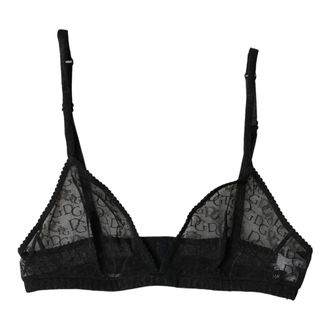 Dolce & Gabbana Bras, female, Black, Size: S Logo Mania Sheer Soft Cup Bra