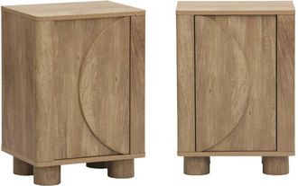 Sweeek Sweeek - Set of 2 mango wood effect bedside tables, 1 reversible door Pondi