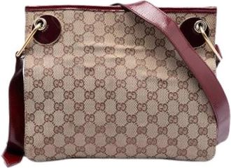 Gucci Pre-owned Vintage Crossbody Tas - Dames - Vintage Schoudertas - Beige - ONE Size - Leer - Vintage