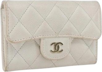 Chanel Pre-owned Wallets, female, White, Size: ONE SIZE Pre-owned Leather Wallet