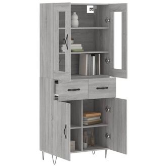 Berkfield Home Highboard Grey Sonoma 69.5x34x180 cm Engineered Wood
