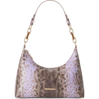 Brahmin Olivia Croc Embossed Leather Shoulder Bag in Sheer Lavender at Nordstrom