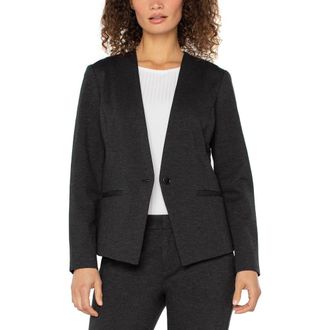 Liverpool L.A. Fitted One-Button Blazer in Heathered Charcoal at Nordstrom Rack, Size X-Small