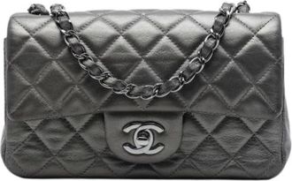 Chanel Pre-owned Vintage Flap Bag - Dames - Vintage Schoudertas - Grijs - ONE Size - Leer - Vintage