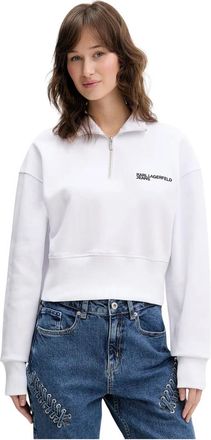 Karl Lagerfeld Sweatshirt - Dames - Sweatshirts - Wit - L - Katoen - Hoodies & sweatvesten
