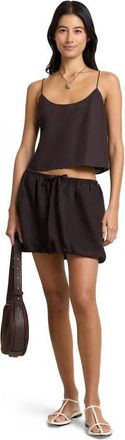 Onia Air Linen Cami Top in Espresso at Nordstrom, Size X-Small