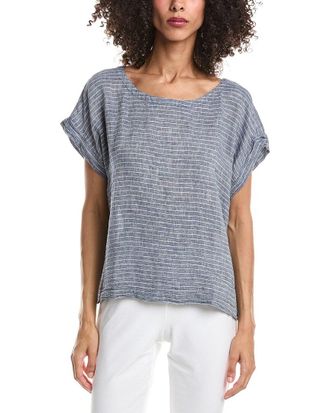 Eileen Fisher Ballet Neck Square Linen Top