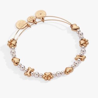 Alex and Ani Puppy Love Beaded Bangle in Gold at Nordstrom