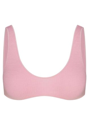 SKIMS Ribbed Wool-blend Bralette - Pink - S/M (UK10-12 / M)