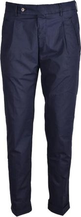 Berwich Katoen Lycra Elastaan Broek - Heren - Slim Fit Broeken - Blauw - S - Katoen - Broeken