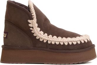 Mou Mini Eskimo Platform Boots With Crochet Detailing