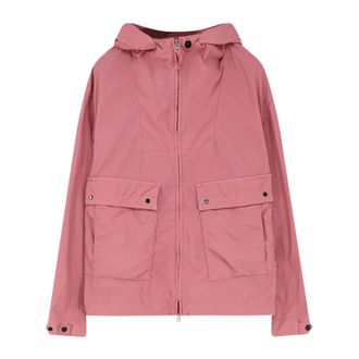 Stone Island Light Jackets, male, Pink, Size: M Hooded Jacket