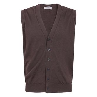 John Smedley Chaleco con cuello en V Bolton - Knitwear - Hombre - Marr&oacute;n - 2XL