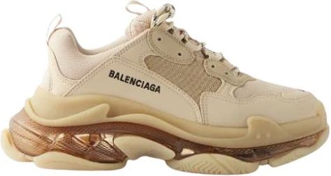 beige leather & mesh Triple S Clear Sole trainers Size 37