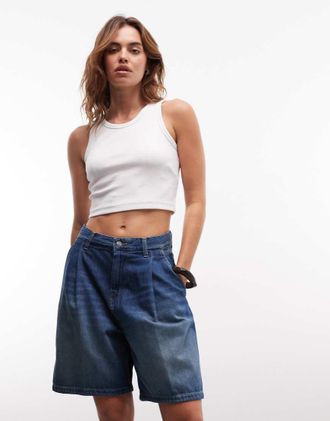Carhartt Work in Progress Alta - Pantaloncini ampi lavaggio medio-Blu