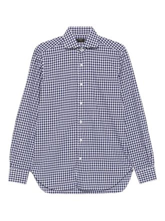 Barba gingham-check shirt - Blue