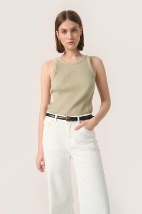 Soaked In Luxury Simone Rib Jersey Slim Fit Tank Top in Spray Green at Nordstrom, Size Xx-Large