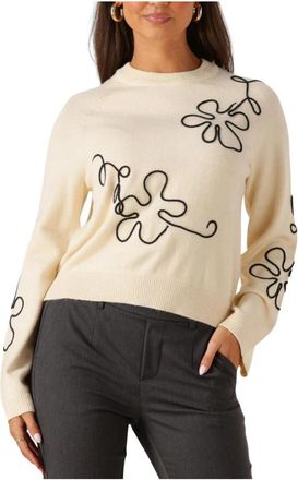 Object Zand Pullover voor Herfststijl - Dames - Ronde hals truien - Beige - L - Truien & Vesten