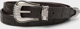 Le 31 Mens Croc leather Western belt