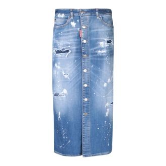 Dsquared2 Dames, Rokken, Blauw, Maat: XS Katoen