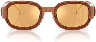 Diesel 49mm Small Mirrored Square Sunglasses in Brushed Orange/rose Gold at Nordstrom