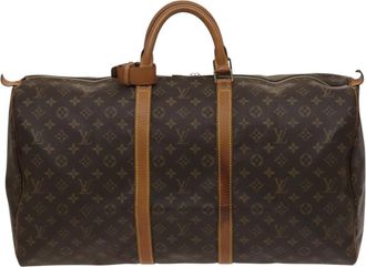 Louis Vuitton Keepall 55 Brown Canvas Travel Bag (Pre-Owned)