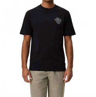 Les Deux Ben Faience Short Sleeve Graphic T-Shirt In Black