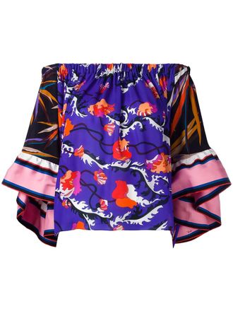 Pucci off shoulder floral blouse - Veelkleurig