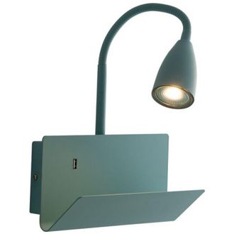 Fan Europe Fan Europe Gulp - Estante De L&aacute;mpara De Pared Usb De Lectura De Brazo Flexible, Verde, Gu10