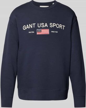 GANT Sweatshirt mit Label-Stitching in Marine, Größe S
