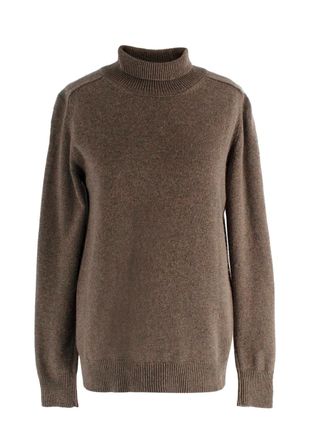 Victoria Beckham Khaki Cashmere Turtle Neck Jumper Size XXS