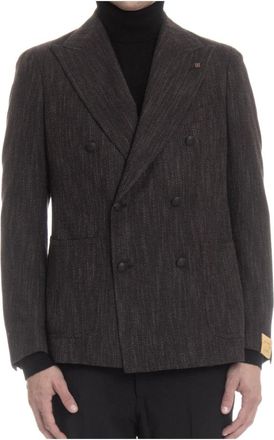 Tagliatore Double-Breasted Jas - Heren - Blazers - Bruin - M - Wol - Jassen
