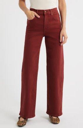 Madewell The Perfect Wide Leg Jeans in Deep Redwood at Nordstrom Rack, Size 32