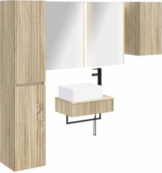 vidaXL Juego De Muebles De Ba&ntilde;o 5 Uds. Roble Sonoma Vidaxl