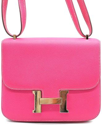 Herm&egrave;s Pink Leather Constance 18 Mini Epsom Bag - 10s (Authentic Pre-Loved)