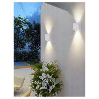 Trade Shop Trade Shop Traesio - Trade Shop - Applique Doppia Emissione Led Cob 12w Esterno Bianco Luce 4000k 3000k 6500k Es46