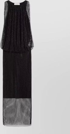Sportmax maxi dress bubble waist straight skirt overlay