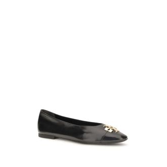 Tory Burch Womens Black Calf Leather Bos Taurus Ballet Flats