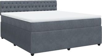 vidaXL Vidaxl - Cama Box Spring Con Colch&oacute;n Terciopelo Gris Oscuro 180x200 Cm