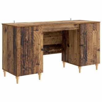 vidaXL Escritorio Con Estante Madera Envejecida 142,5 X 50 X 75 Cm Vidaxl