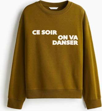 H&M Sweatshirt mit Textmotiv - Green