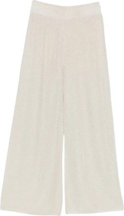 Nenette Yappy Wijde Broek - Dames - Wijde Broeken - Beige - M - Polyester - Broeken