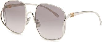 Miu Miu Oversized Square-frame Sunglasses - Silver - One Size